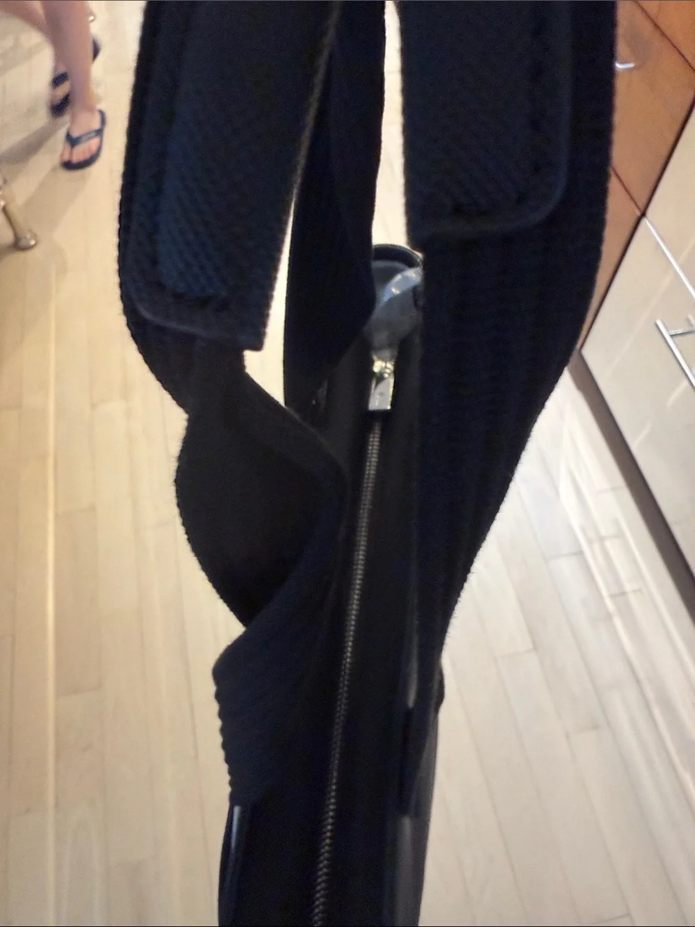 Lacoste Black Vertical Messenger Tote NWT
